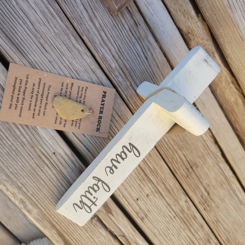 White Wooden Cross Wall Decor by
